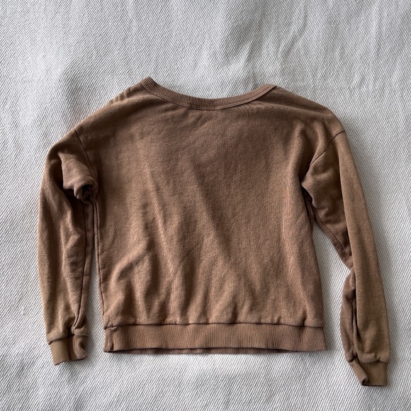 Jungmaven Crux Cropped Terry Sweatshirt / Sweater in Coyote, Size XS - Picture 10 of 14